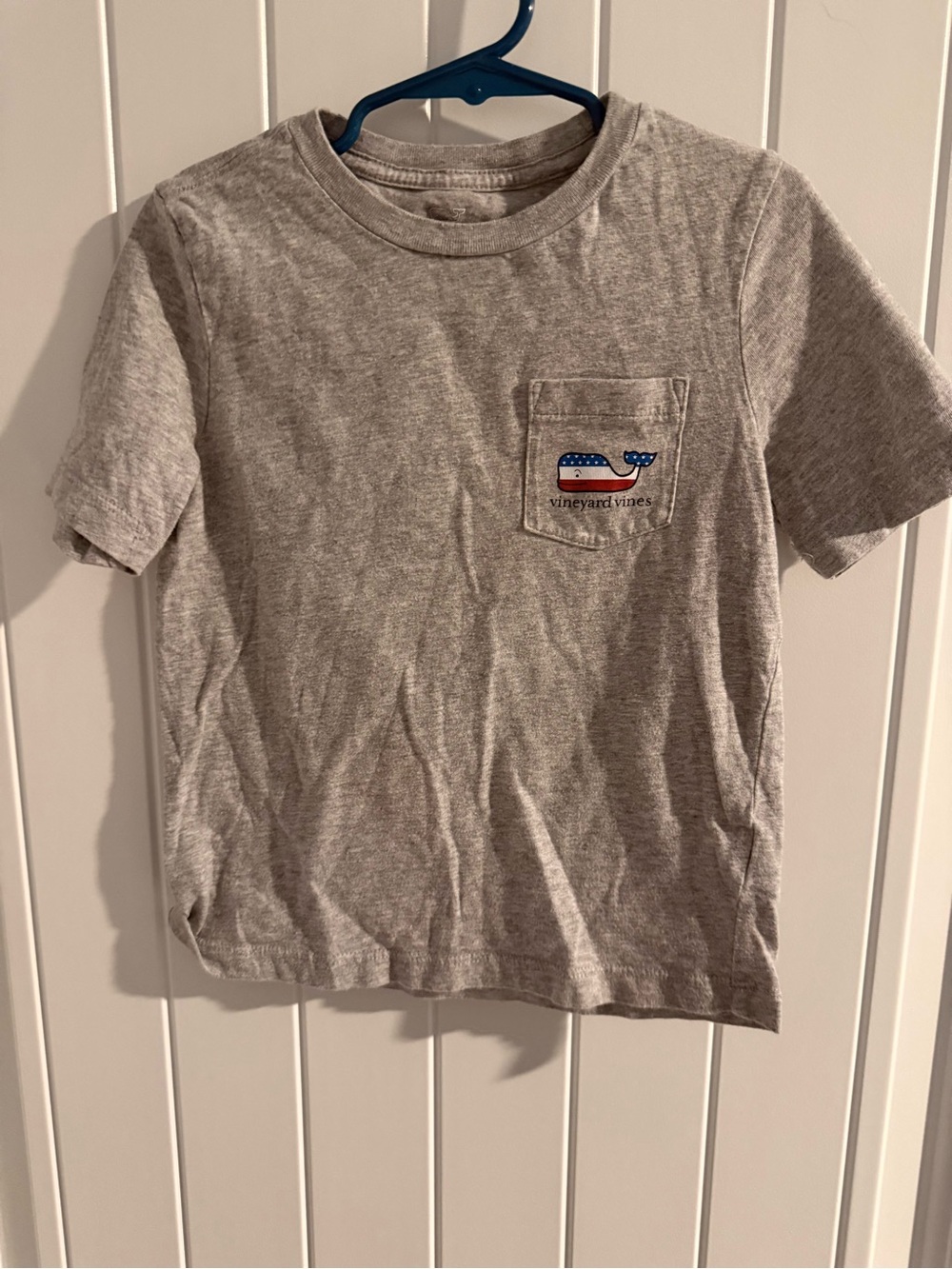 Vineyard Vines Toddler 4T Patriotic Whale Pocket T-Shirt Gray Short Sleeve